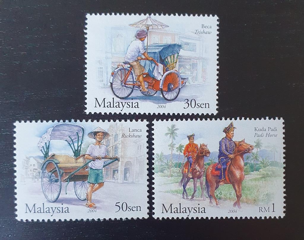 Maleisie 2004 Riksja Ruiter Michel 1268-1270 postfris, Verzenden, Postfris, Zuidoost-Azië