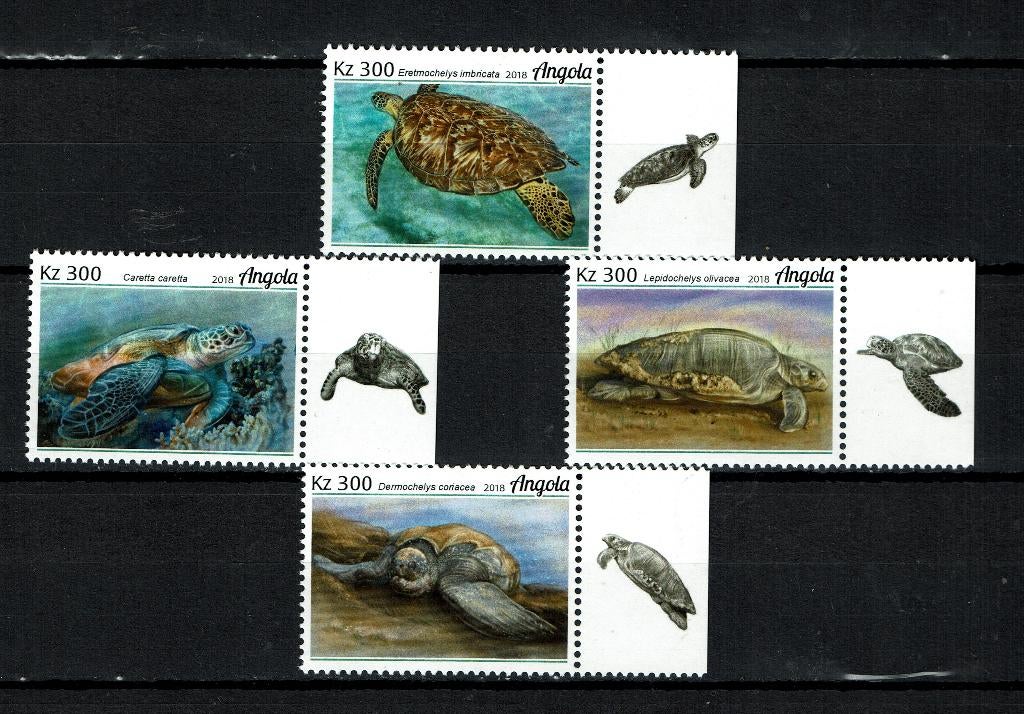 ANGOLA 2018 PF SERIE SCHILDPADDEN REPTIELEN TURTLE ZEELEVEN, Ophalen of Verzenden, Postfris, Dier of Natuur