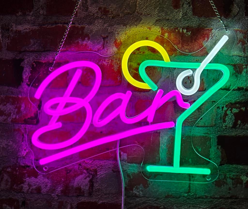 Neon verlichting Bar Cocktail, Ophalen of Verzenden, Lichtbak of (neon) lamp