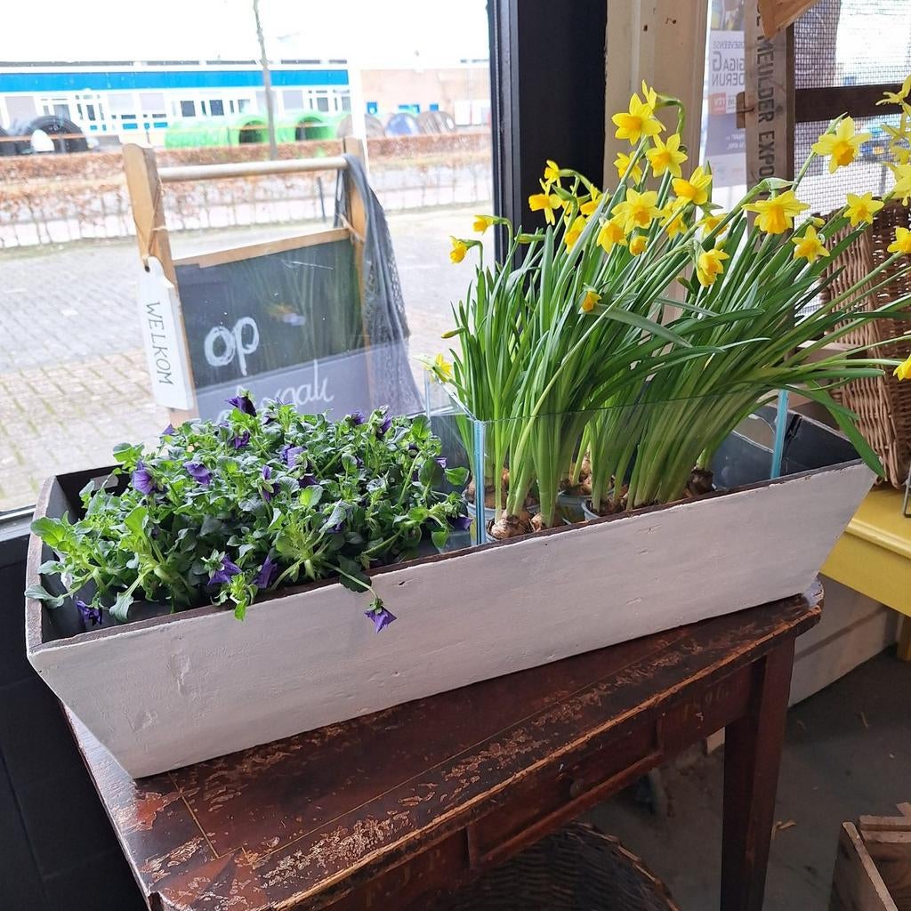 Grote brocante mangelbak, Antiek en Kunst, Ophalen of Verzenden