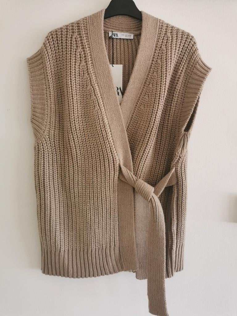 ZARA gilet met knoopceintuur mt. S/M, Kleding | Dames, Truien en Vesten, Verzenden, Nieuw, Maat 36 (S), Zara