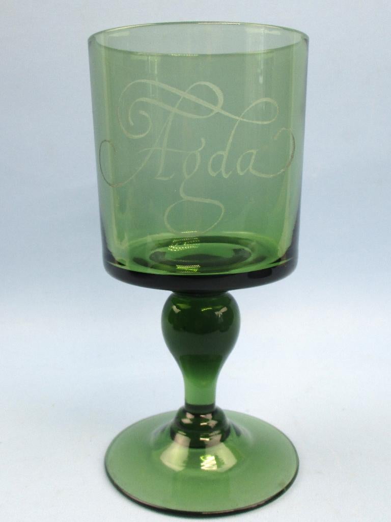 Groen glas Hugo Gehlin (1889 - 1953 ) gesigneerd 1937, Ophalen of Verzenden
