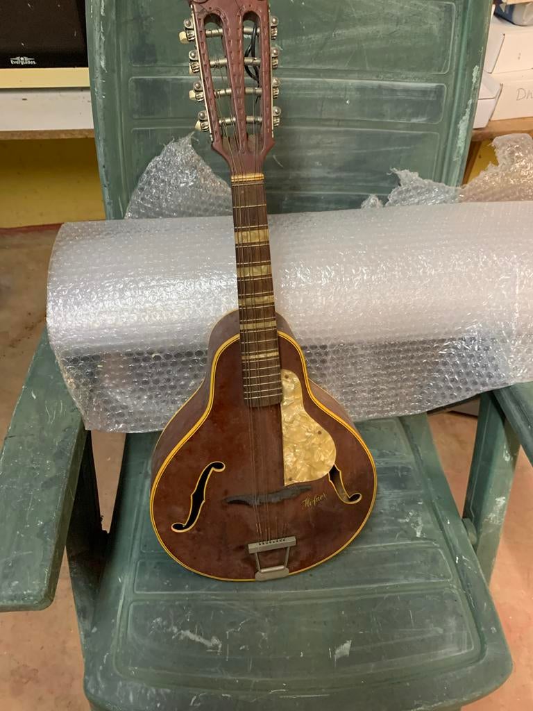 Vintage Höfner mandoline, Gebruikt, Muziek en Instrumenten, Ophalen, Gebruikt, Overige typen