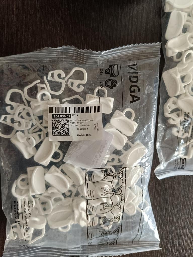 Vidga gordijnrunners en haakjes, Ophalen, Minder dan 100 cm