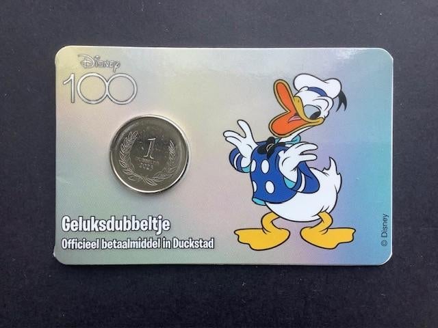 Coincard Donald Duck geluksdubbeltje 2023., Ophalen of Verzenden, Vóór koninkrijk, Overige waardes, Losse munt