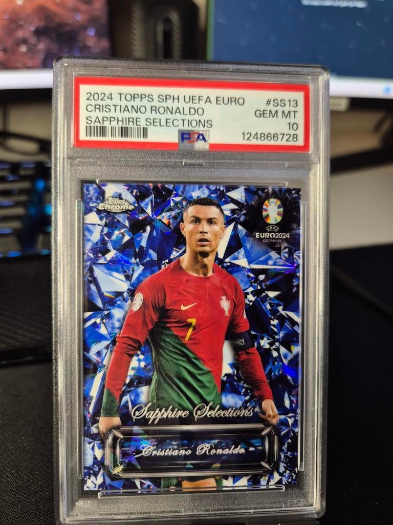 Cristiano Ronaldo Topps Sapphire UEFA EURO PSA10, Ophalen of Verzenden