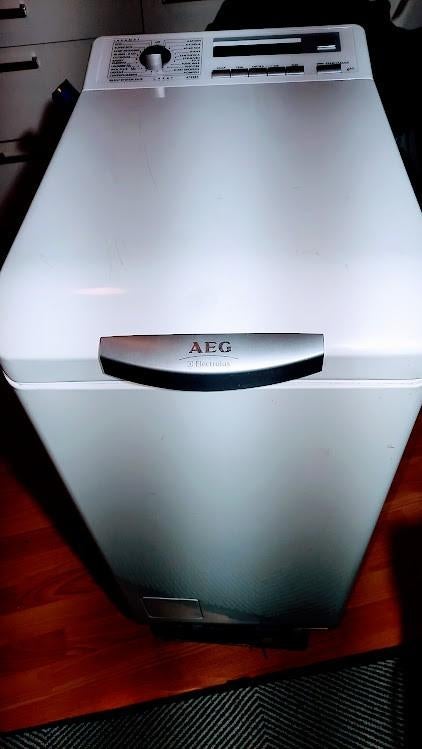 Te Koop een goede AEG wasmachine, Ophalen, Gebruikt, Bovenlader, 85 tot 90 cm