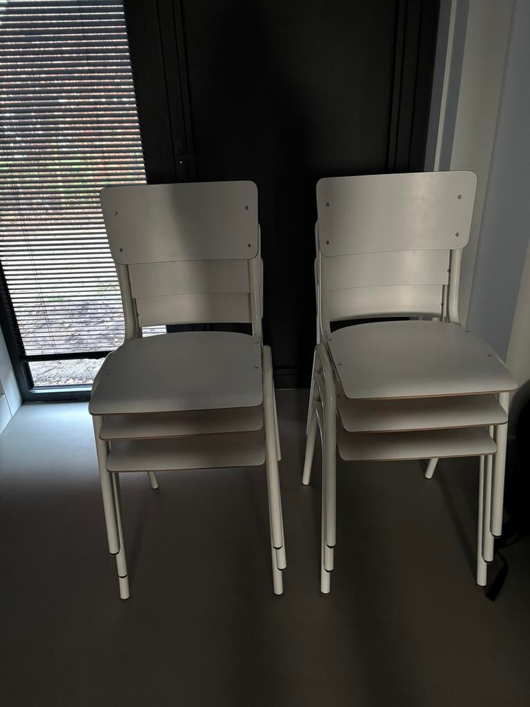 Witte schoolstoelen, Ophalen, Wit, Zo goed als nieuw, Vijf, Zes of meer stoelen