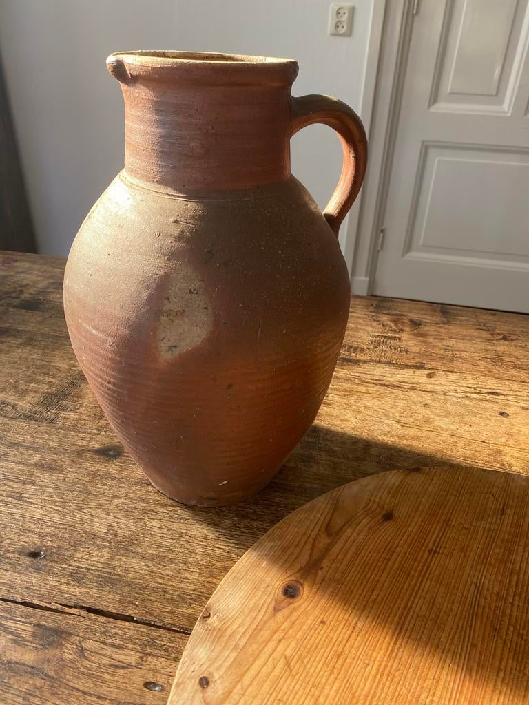 Brocante Franse kruik/kan van gres, landelijke stijl, Ophalen