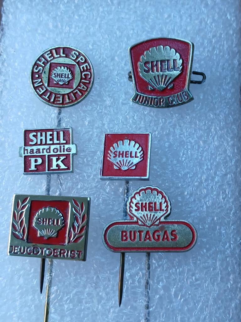 Speldjes 6x Shell, Verzamelen, Ophalen of Verzenden, Gebruikt, Merk