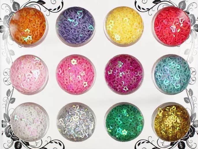6/8/12 stuks glitters voor nagels / nailart / nagelstyliste., ., Wit, Nieuw, Ophalen of Verzenden