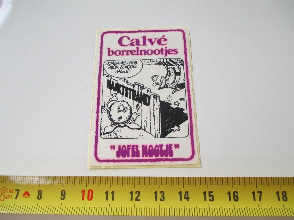 sticker CALVÉ borrelnootjes Jofel Nootje  BM359, Ophalen, Zo goed als nieuw