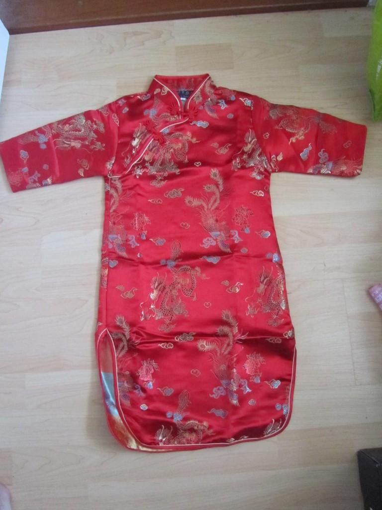 kinder jurkje chinees maat 140  nieuw  origineel hand made, Carnaval, Nieuw, Ophalen of Verzenden, Kleding