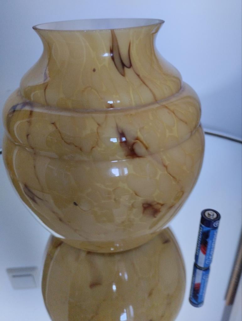 Art deco glazen vaas, Huis en Inrichting, Ophalen of Verzenden, Overige kleuren, Glas, Minder dan 50 cm