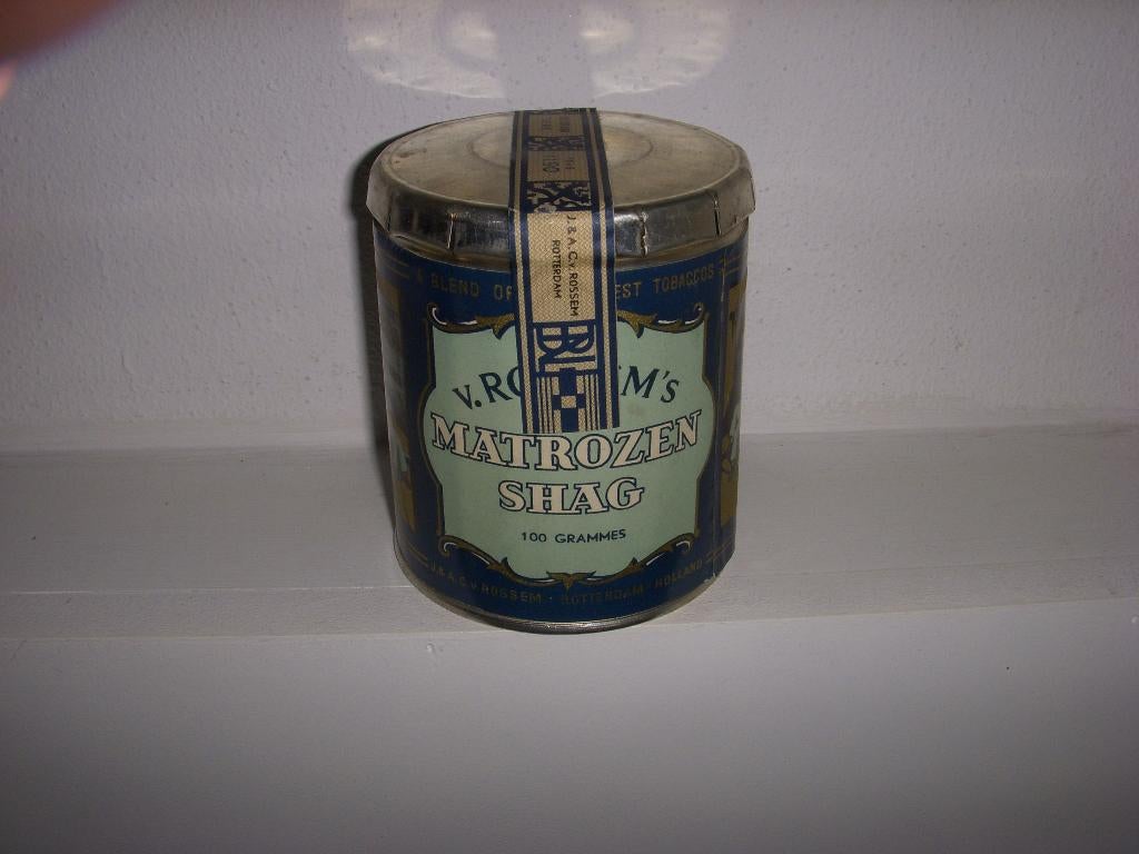 Vol blikje Van Rossem's Matrozen shag, Ophalen of Verzenden, Gebruikt, Tabaksdoos of Verpakking