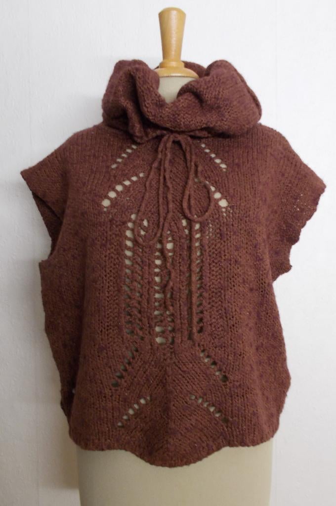 Aparte leuke bruine 50% wol mix trui/top! L, Kleding | Dames, Truien en Vesten, Ophalen of Verzenden, Zo goed als nieuw, Maat 42/44 (L)