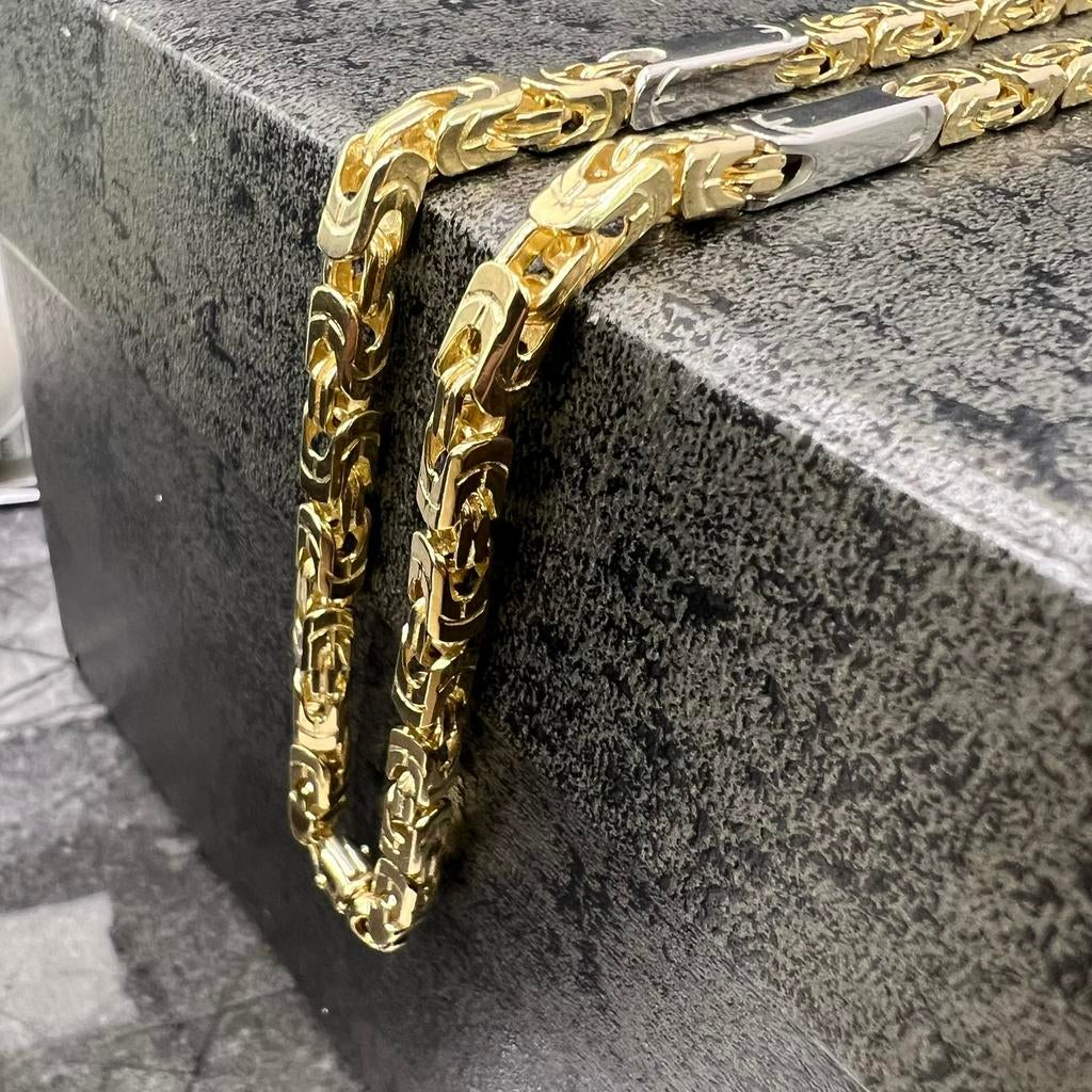 14k gouden ketting koningsketting massief witgouden schakels, Ophalen of Verzenden, Zo goed als nieuw, Goud