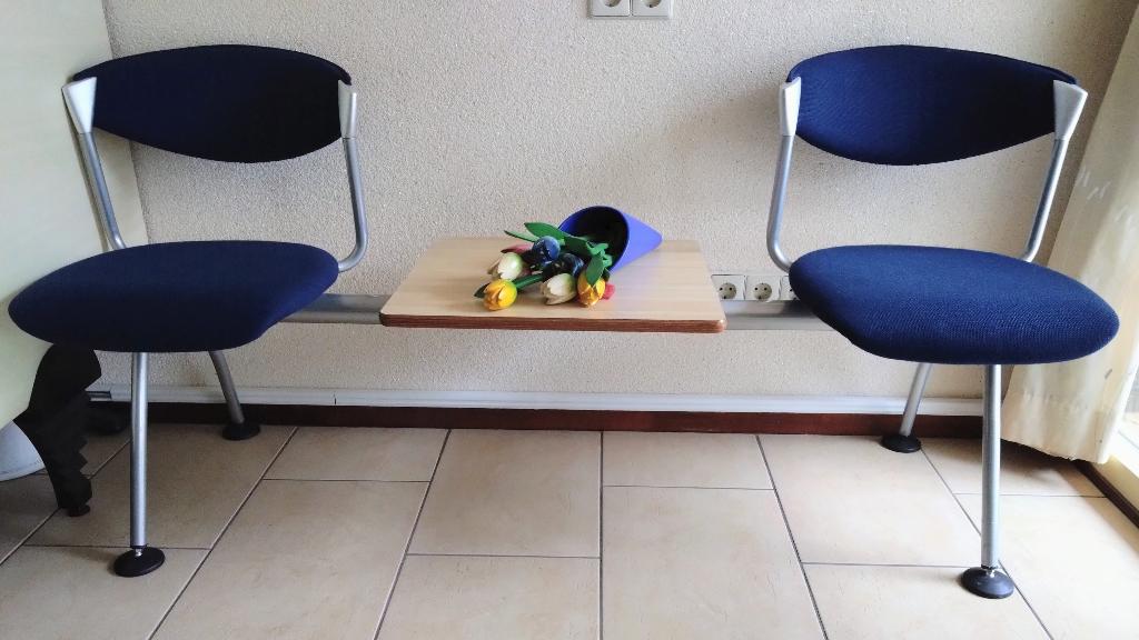 Exsta Duo stoel, Huis en Inrichting, Stoelen, Ophalen, Twee, Blauw, Zo goed als nieuw