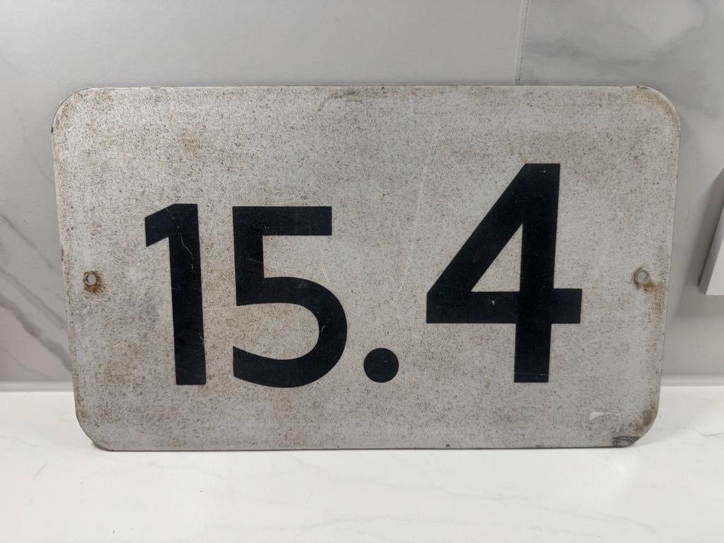 Oude Hectometerpaal Plaat - IJzer, Ophalen of Verzenden, Gebruikt