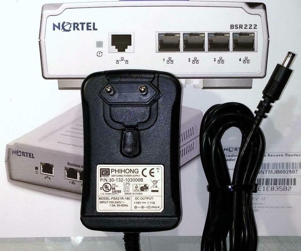 PHIHONG PSA21R-180 Adapter 18V 1.1A OpladerNortel BSR 222, Computers en Software, Pc- en Netwerkkabels, Ophalen of Verzenden, Zo goed als nieuw
