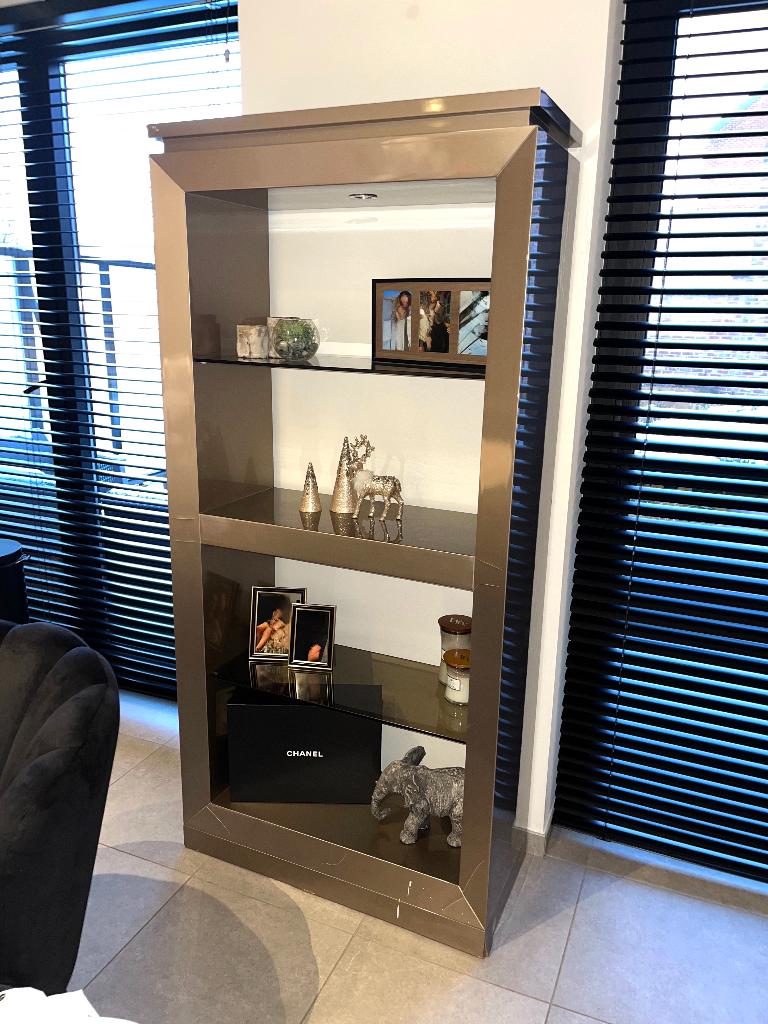 Vitrinekast Eric Kuster stijl (met beschadigingen), Ophalen, Gebruikt, 150 tot 200 cm, 25 tot 50 cm