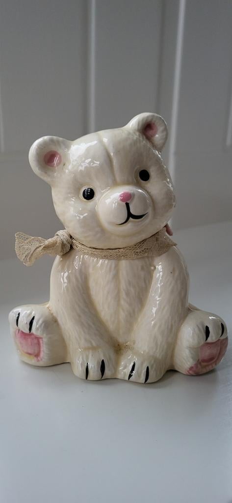 Porseleinen Beertje - 10 cm, Ophalen of Verzenden, Zo goed als nieuw, Beeldje, Overige merken