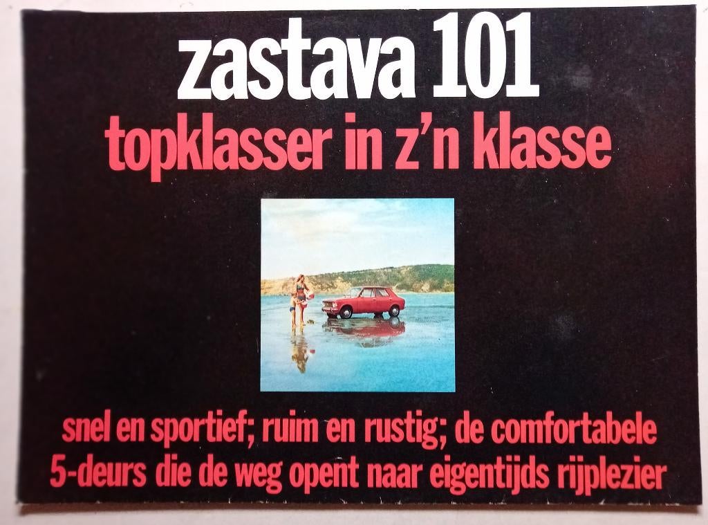 Brochure Zastava 101, Boeken, Auto's | Folders en Tijdschriften, Ophalen of Verzenden, Zo goed als nieuw, Overige merken