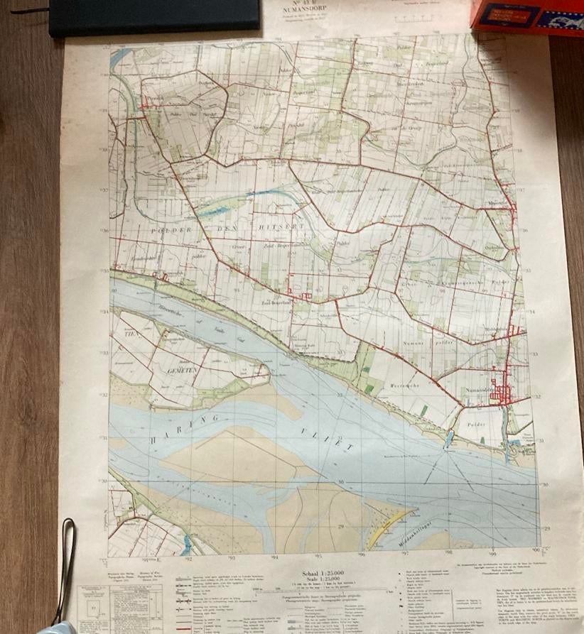 Oude Landkaart Nederland - Numansdorp, Boeken, Atlassen en Landkaarten, Gelezen, Ophalen of Verzenden, Landkaart, 1800 tot 2000
