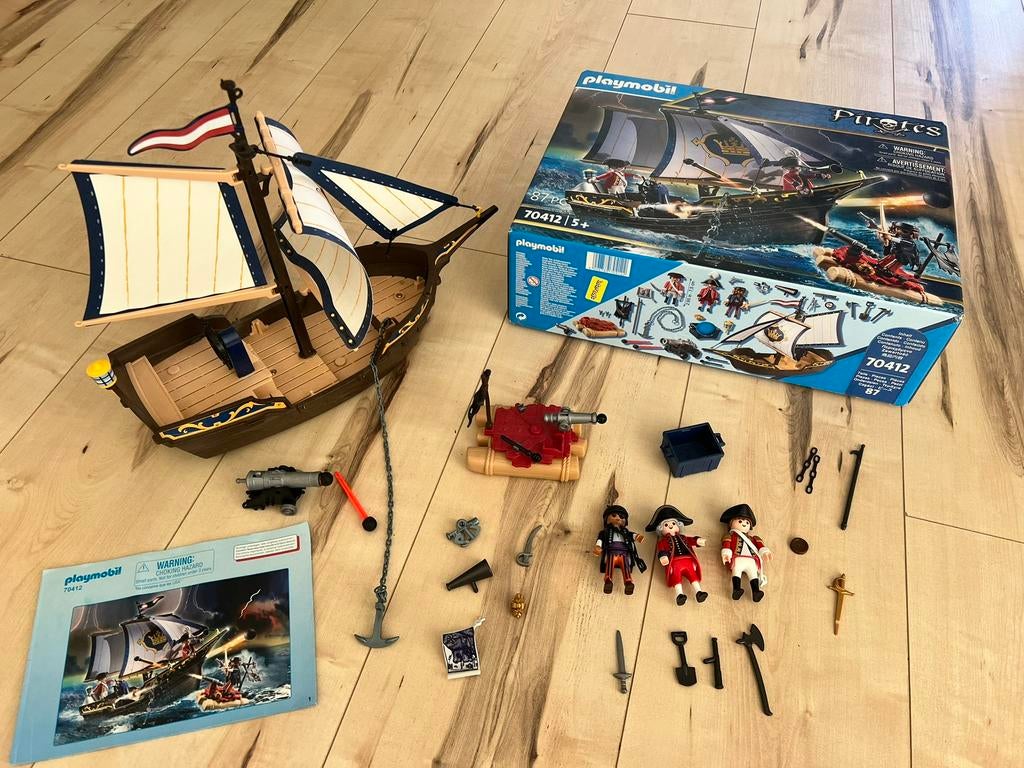PLAYMOBIL 70412 Pirates - Zeilschip van de soldaten⛵️🏴‍☠️, Ophalen of Verzenden, Zo goed als nieuw