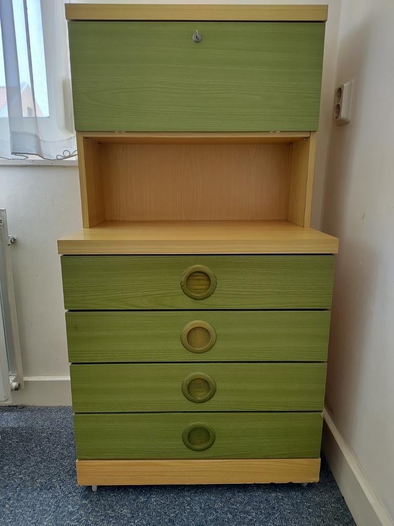 60s space age Scandinavisch bureau secretaire kast, Ophalen, Huis en Inrichting
