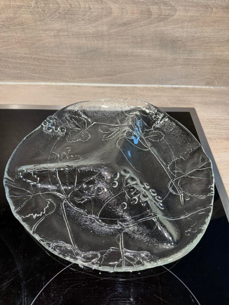 Glazen serveerschaal / fruitschaal voor maten zie foto’s, Ophalen of Verzenden, Zo goed als nieuw, Glas, Schaal