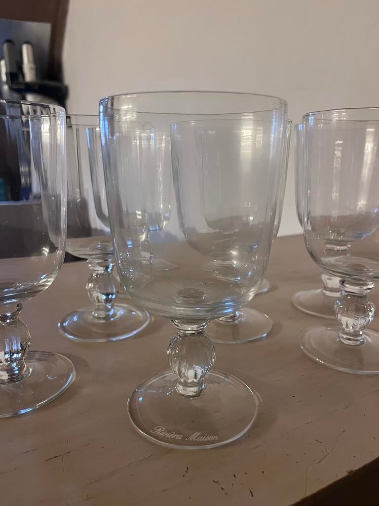 Riviera Maison Glazen Set 8 stuks, Ophalen, Glas of Glazen, Gebruikt, Glas