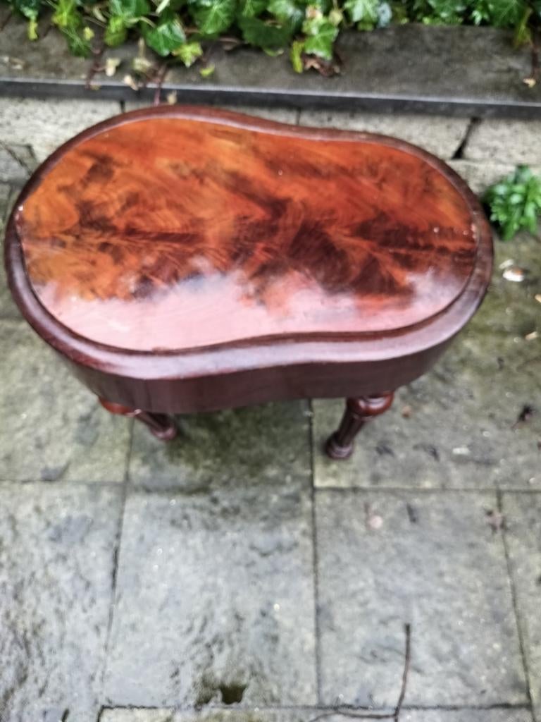 Vintage Houten Tafeltje, Huis en Inrichting, Tafels | Bijzettafels, Minder dan 55 cm, Gebruikt, Vintage, Ovaal