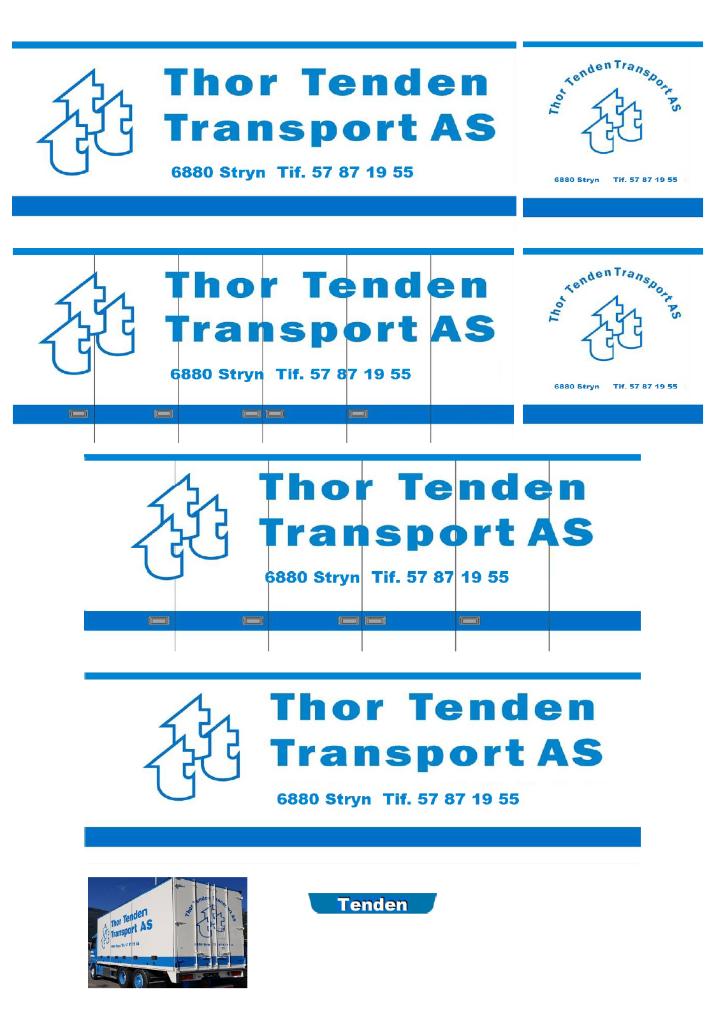 Vrachtauto decal 1:50 Thor Tenden Noorwegen ( combi ) type 1, Verzenden, Nieuw, Bus of Vrachtwagen, Overige merken