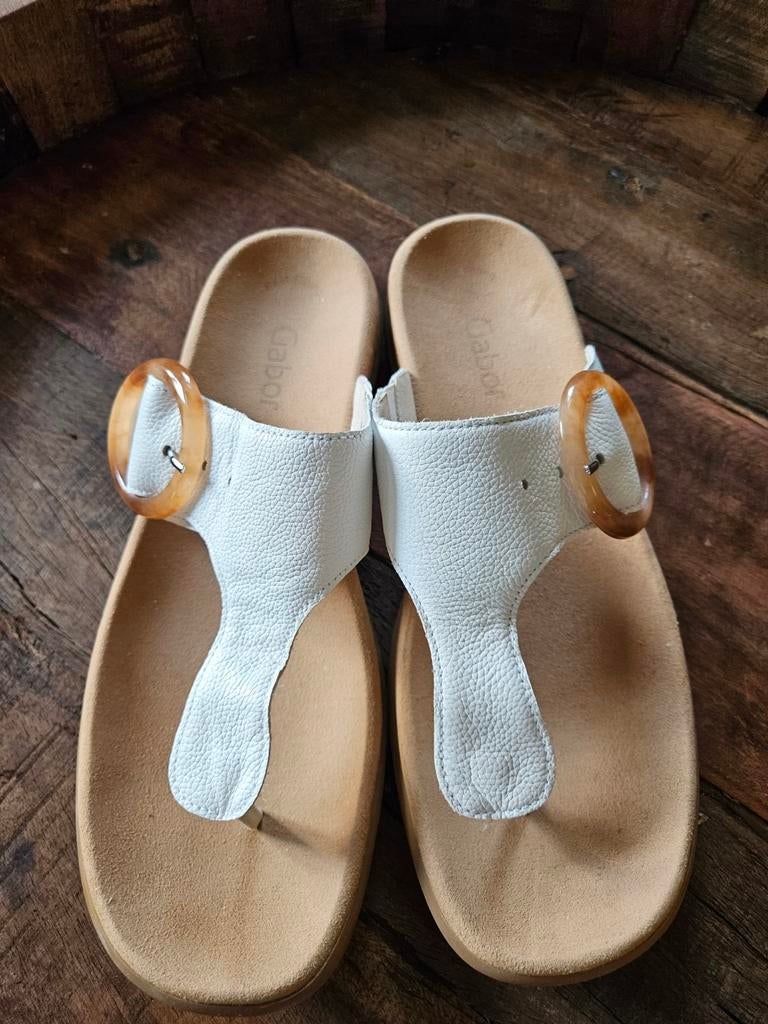 Witte Gabor slippers maat 42, Wit, Gabor, Zo goed als nieuw, Sandalen of Muiltjes