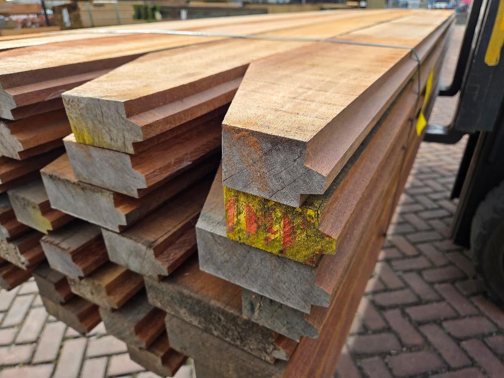 27.33 m2 Azobé hardhouten damwand 5 cm dik - nr: HP81, Ophalen, Planken, Nieuw, Hardhout