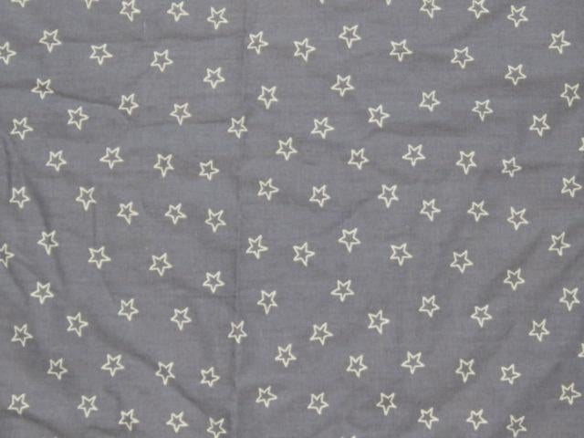 Vintage lapje stof grijs met witte sterretjes NIEUW, Nieuw, Ophalen of Verzenden, 30 tot 120 cm, Katoen