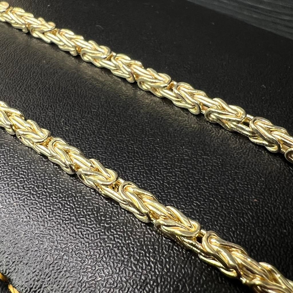 14 karaat gouden koningsketting massieve schakel, Ophalen of Verzenden, Nieuw, Goud