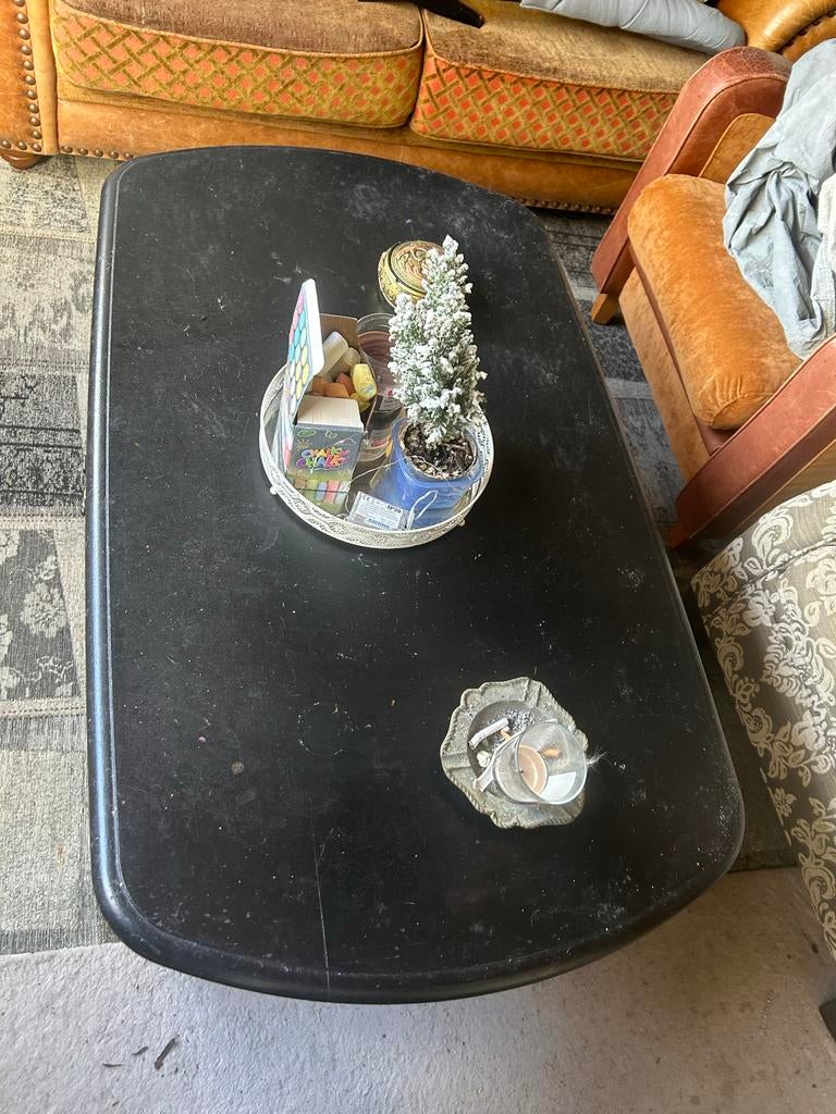 Gratis Salontafel - Zwart, uitschuifbaar, Huis en Inrichting, Tafels | Salontafels, Ophalen, Gebruikt, 100 tot 150 cm, 50 tot 100 cm