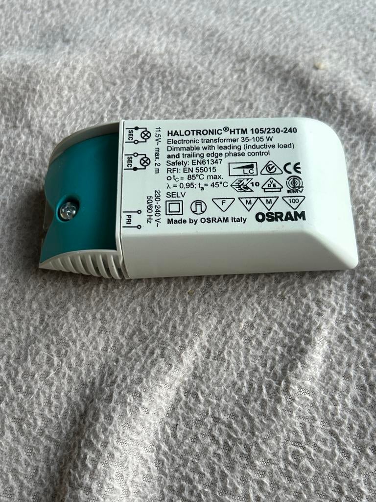 Osram Halotronic HTM 105/230-240 Transformator 240-12V, Ophalen of Verzenden, Gebruikt