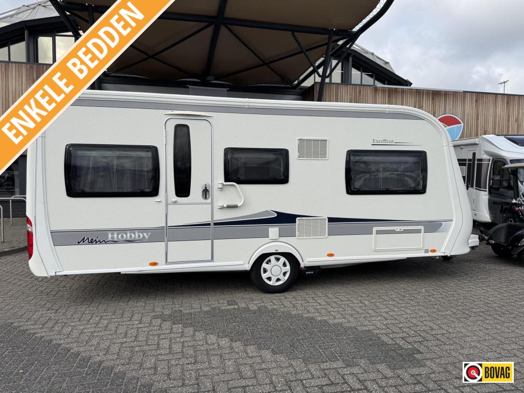 Hobby Excellent 495 UL 2013 MOVER + NIEUWE TENT!, Caravans en Kamperen, Caravans, Standaardzit, Hobby, Overige typen, Bedrijf