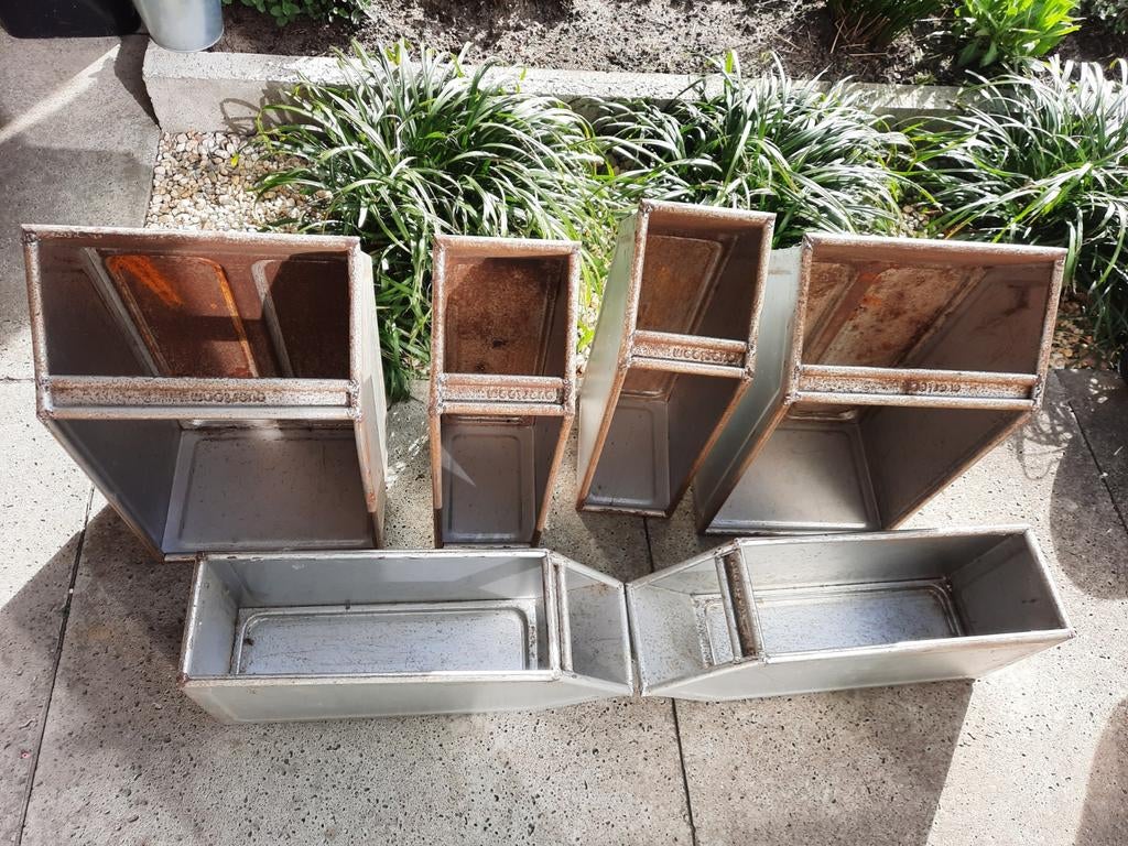 ijzeren retro bakken, 6 stuks, Ophalen, Huis en Inrichting