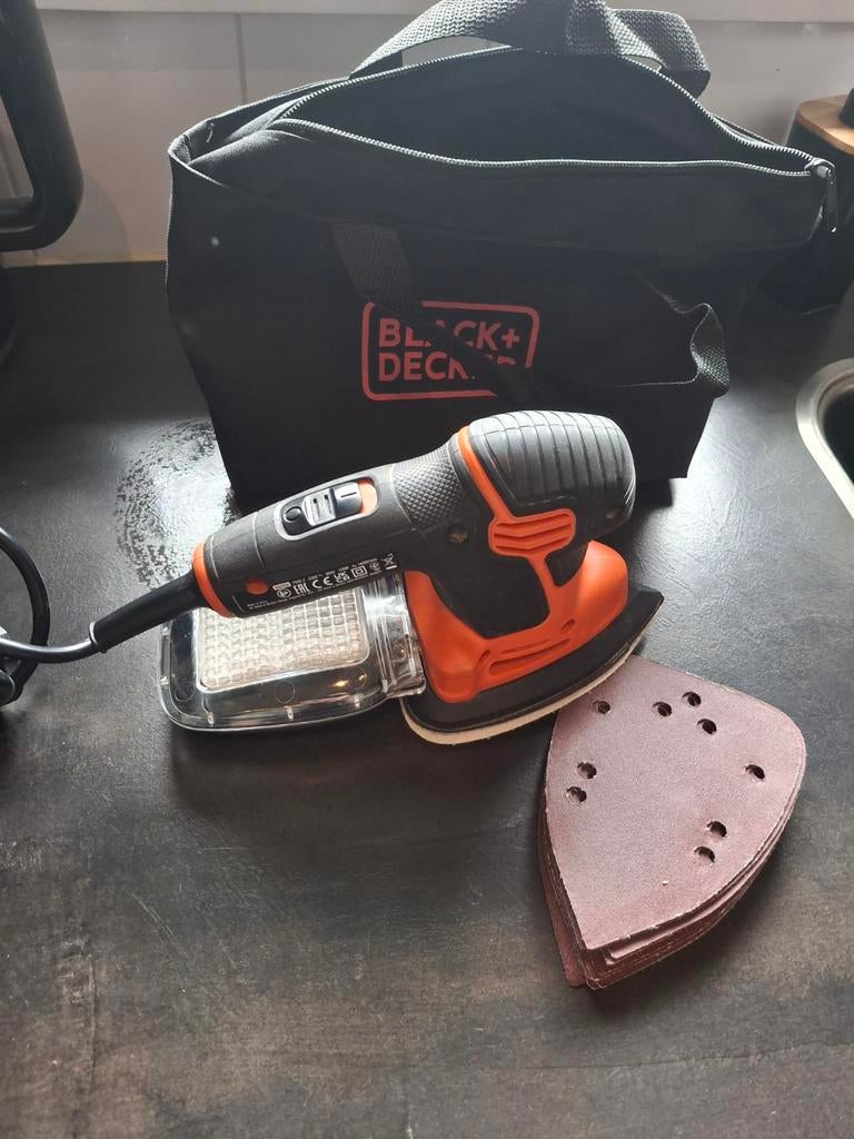 Black + decker schuur machine 1 x gebruikt, Ophalen of Verzenden, Gebruikt, Minder dan 600 watt, Vlakschuurmachine