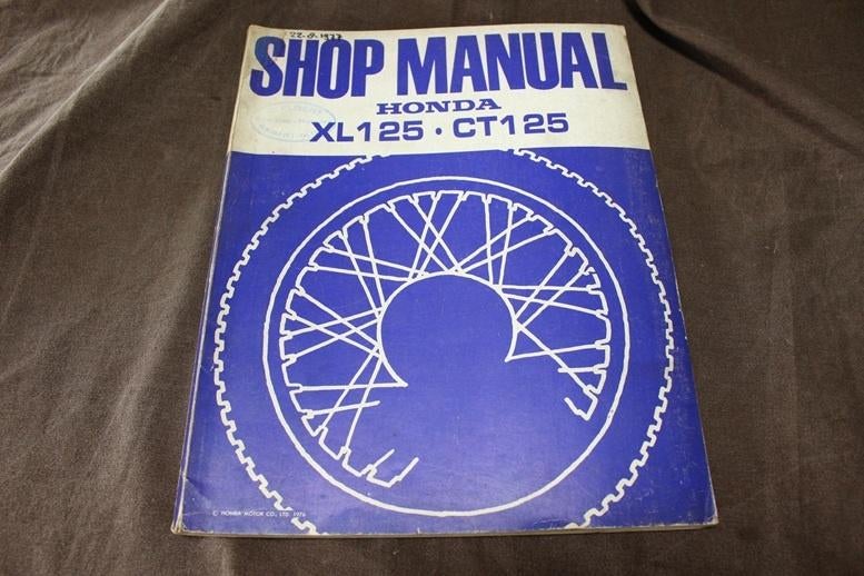 Honda XL125 CT125 1976 motorcycle shop manual handboek, Motoren, Ophalen of Verzenden, Honda