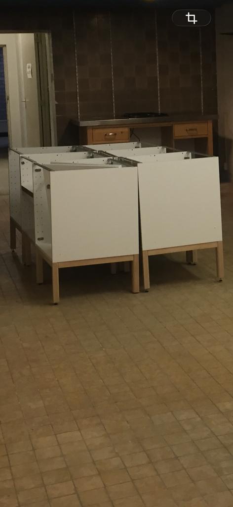 Ikea keukeneiland van zes kastjes - Varde-stijl, Ophalen, Gebruikt, Wit, 150 tot 200 cm