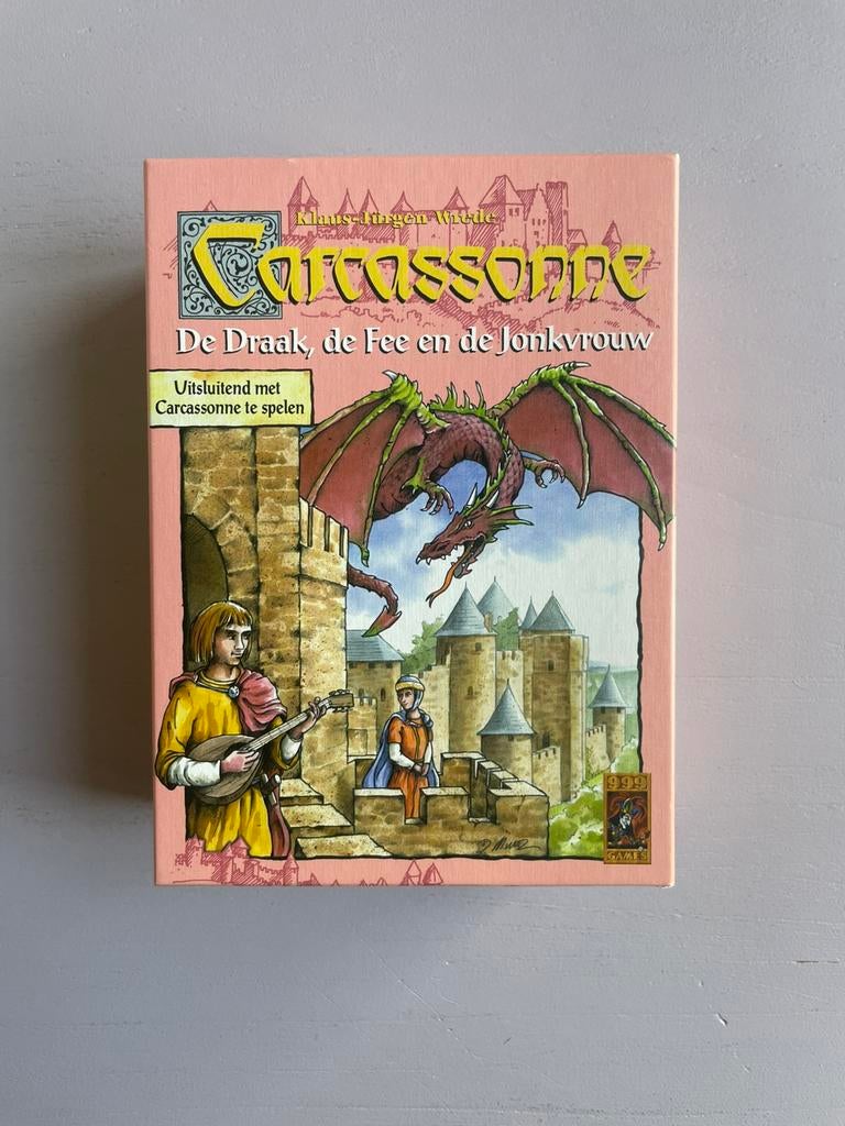 Carcassonne: De Draak, de Fee en de Jonkvrouw (orgineel), Drie of vier spelers, Ophalen of Verzenden, Gebruikt