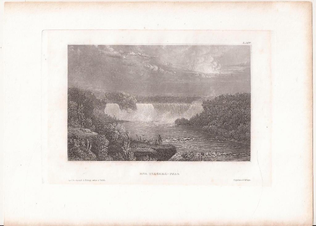 Niagara: " Der Niagara-Fall ", Staalgravure ca. 1840., 1800 - 1899, Origineel, Ophalen of Verzenden, Gravure