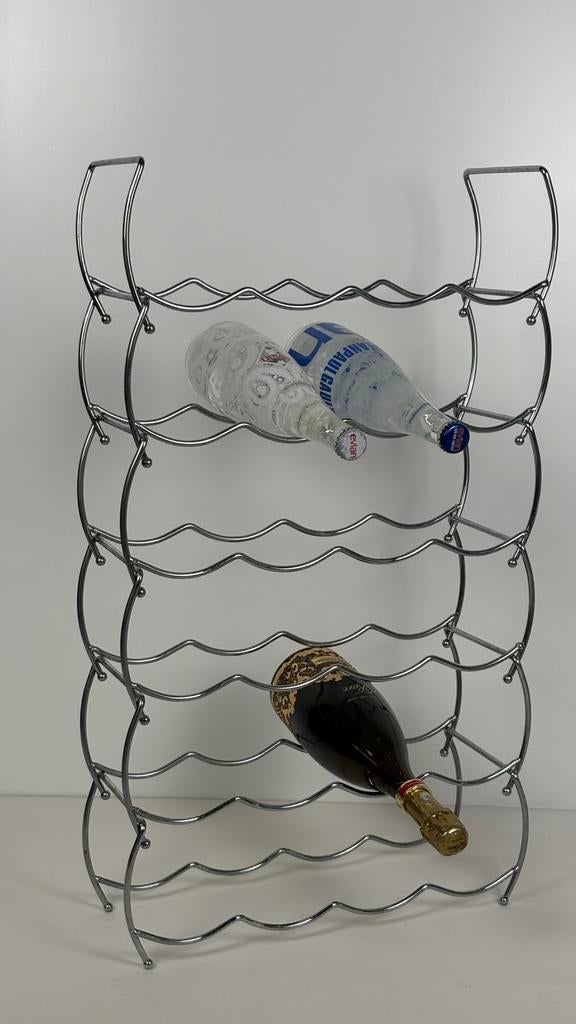 Space Age look stapelbaar drank/ wijnrek chroom 24 flessen, Huis en Inrichting, Woonaccessoires | Wijnrekken, Ophalen, 50 tot 75 cm