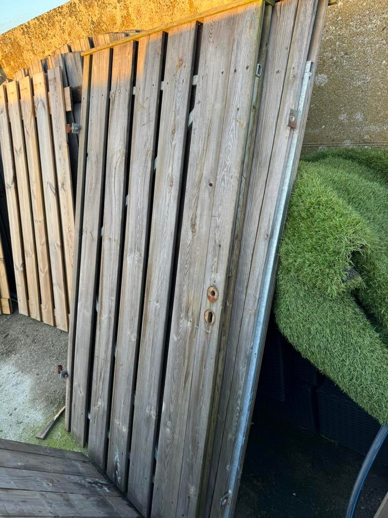 2 stevige poort deuren, Tuin en Terras, Tuinpoorten, Ophalen, Gebruikt, 100 tot 150 cm, Draaipoort