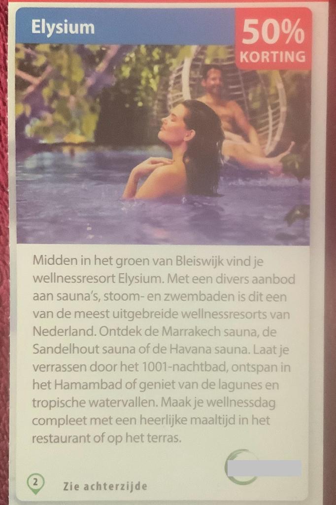 Sauna Elysium Bleiswijk Voordeelbon, Drie personen of meer, Kortingsbon, Spa of Sauna